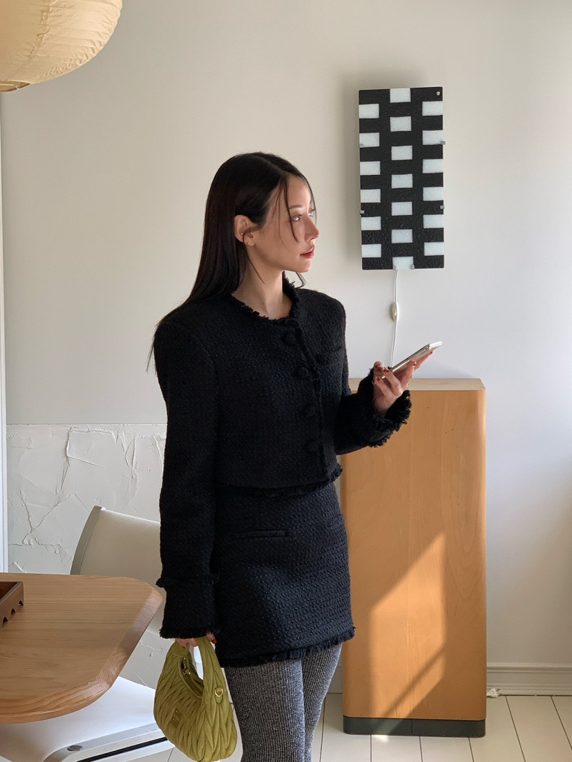 REVE CITE-L東大門㊣代購女士新款職業休閑時尚短裙粗花呢REVE CITE短裙