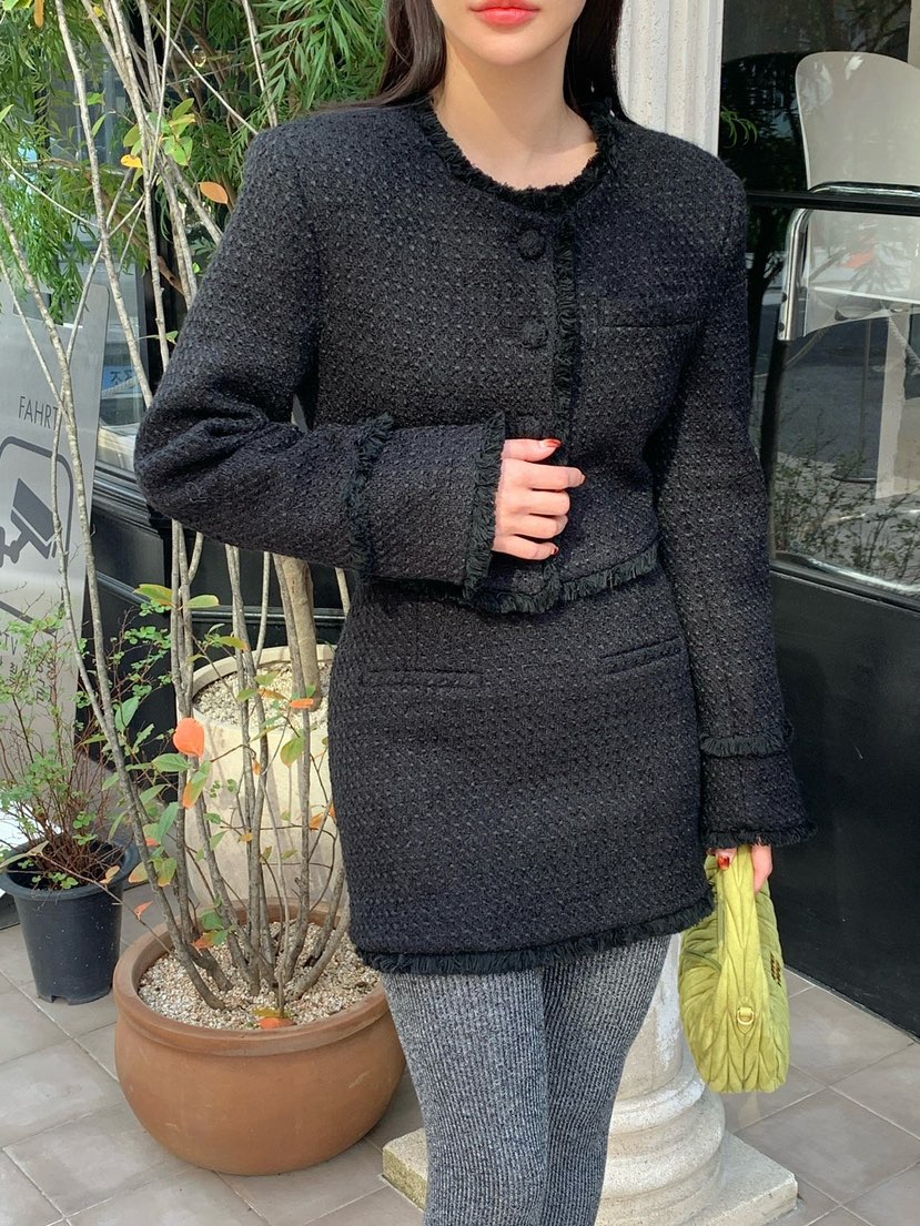 REVE CITE-L東大門㊣代購女士新款職業休閑時尚短裙粗花呢REVE CITE短裙圖色3