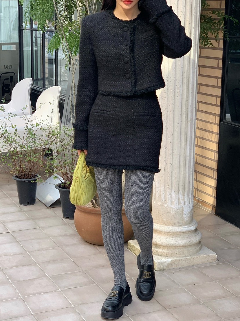 REVE CITE-L韓國代購㊣女士新品職業推薦時尚25秋冬夾克粗花呢REVE CITE夾克