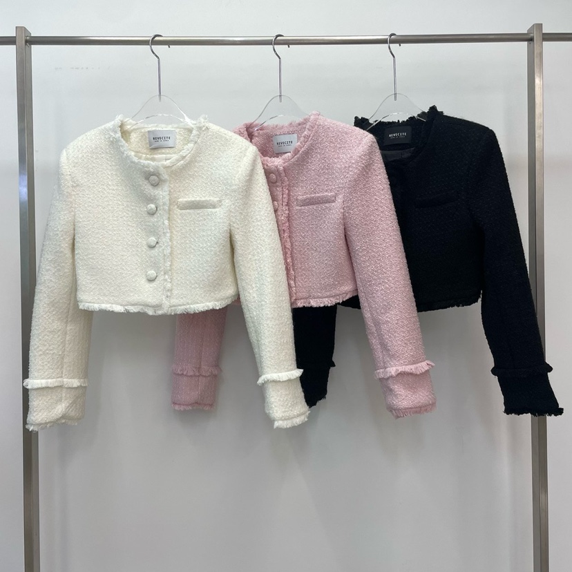 REVE CITE-L韓國代購㊣女士新品職業推薦時尚25秋冬夾克粗花呢REVE CITE夾克