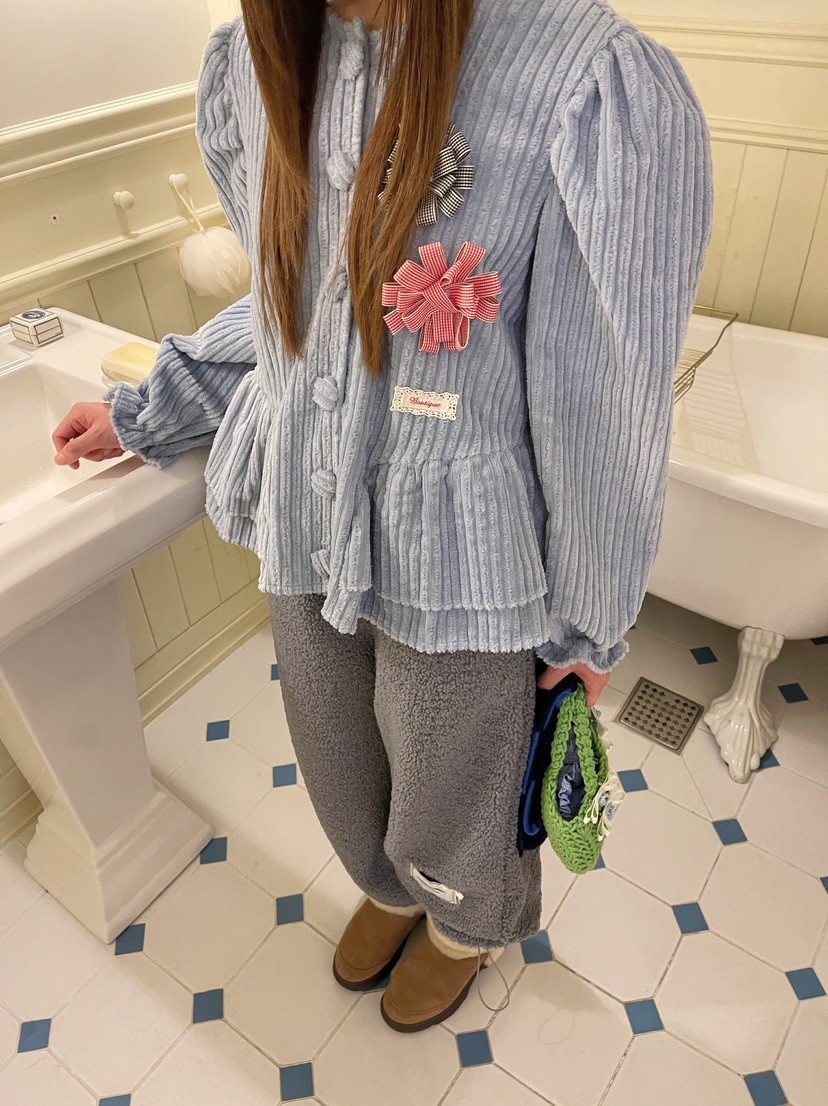 BOUTIQUE-L韓國直郵㊣女裝新款休閑推薦時尚人氣襯衫蕾絲衫BOUTIQUE-L襯衫/蕾絲衫