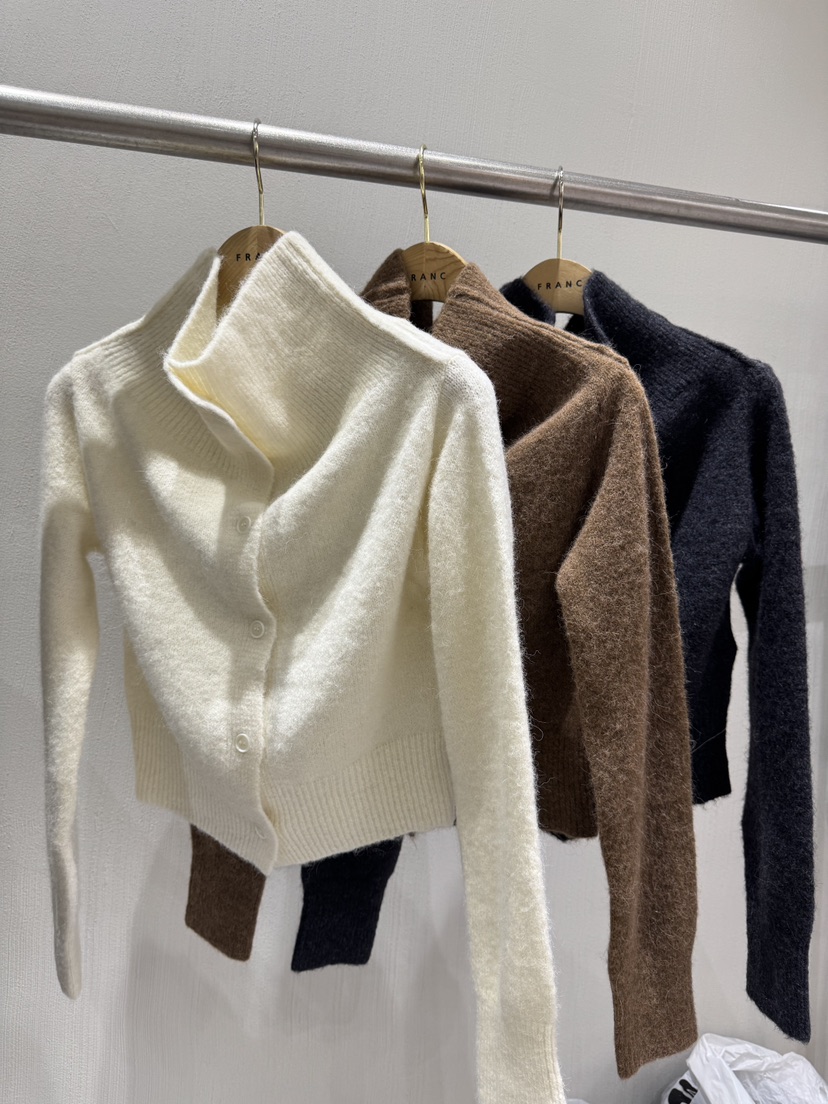 FRANC—L韓國代購㊣女士新品人氣推薦職業休閑熱賣針織衫露肩FRANC針織衫