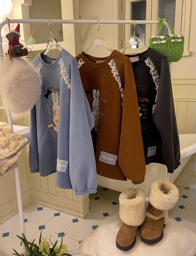 BOUTIQUE-L東大門㊣直郵女士新品時尚職業25秋冬推薦衛衣兔子BOUTIQUE-L衛衣