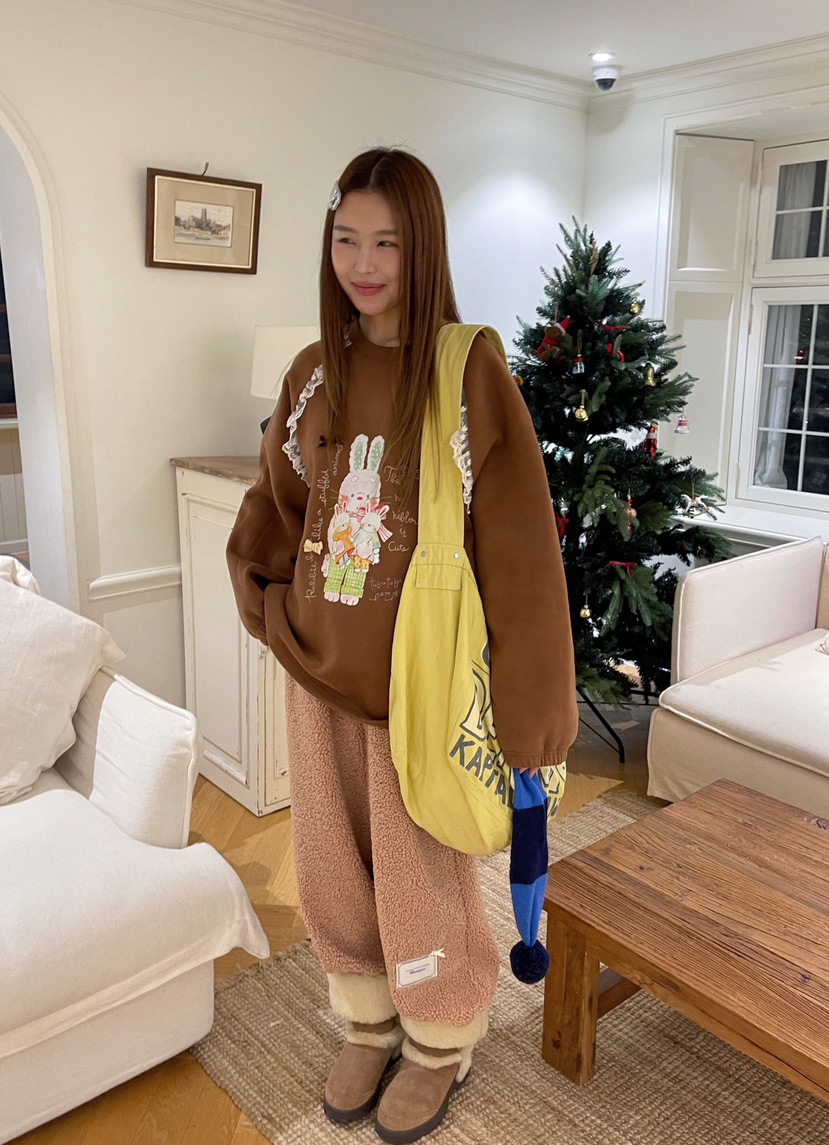 BOUTIQUE-L東大門㊣直郵女士新品時尚職業25秋冬推薦衛衣兔子BOUTIQUE-L衛衣