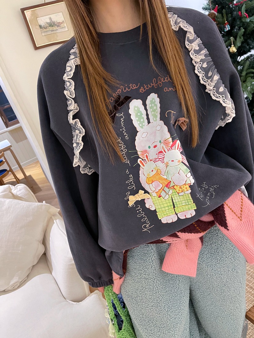 BOUTIQUE-L東大門㊣直郵女士新品時尚職業25秋冬推薦衛衣兔子BOUTIQUE-L衛衣