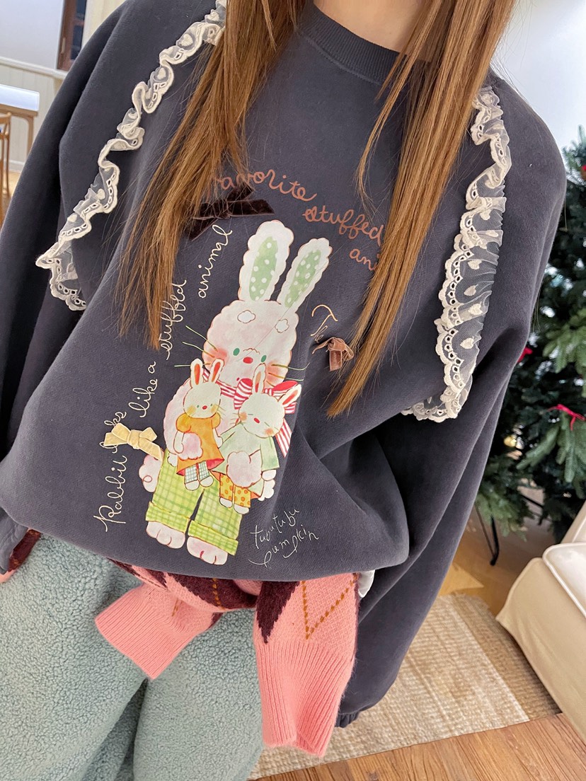 BOUTIQUE-L東大門㊣直郵女士新品時尚職業25秋冬推薦衛衣兔子BOUTIQUE-L衛衣