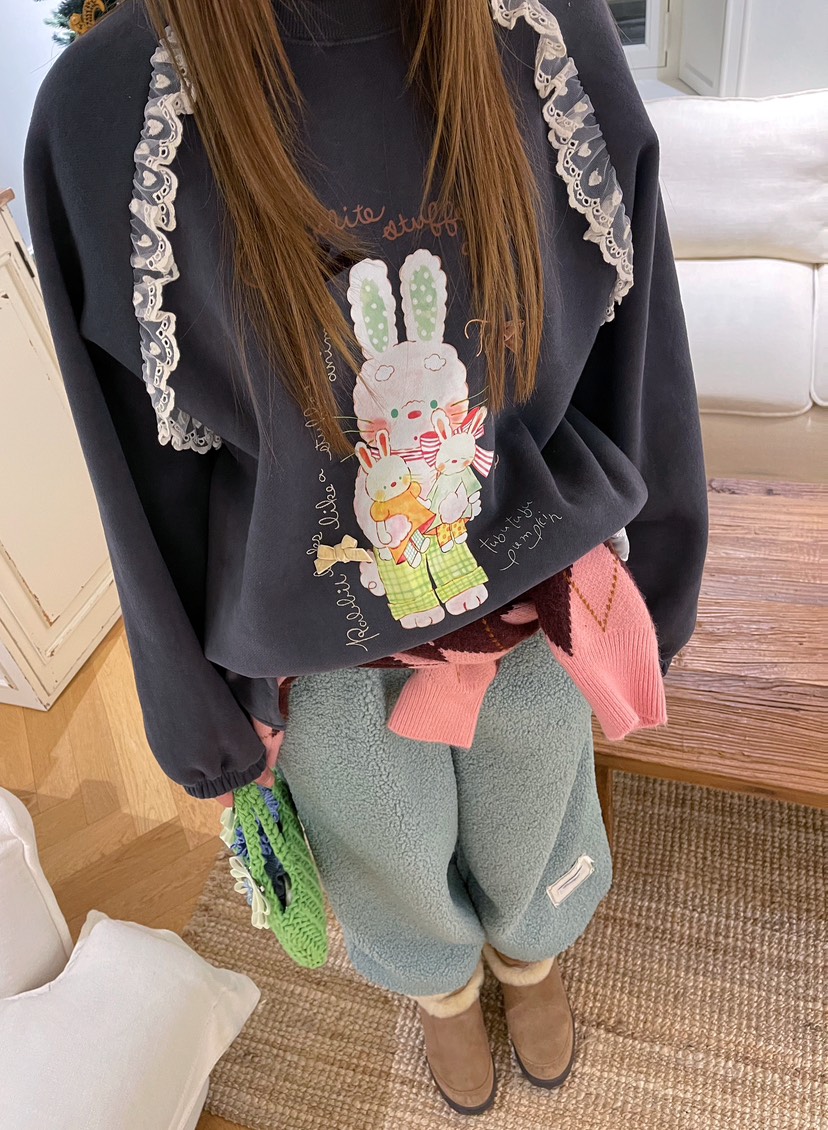 BOUTIQUE-L東大門㊣直郵女士新品時尚職業25秋冬推薦衛衣兔子BOUTIQUE-L衛衣