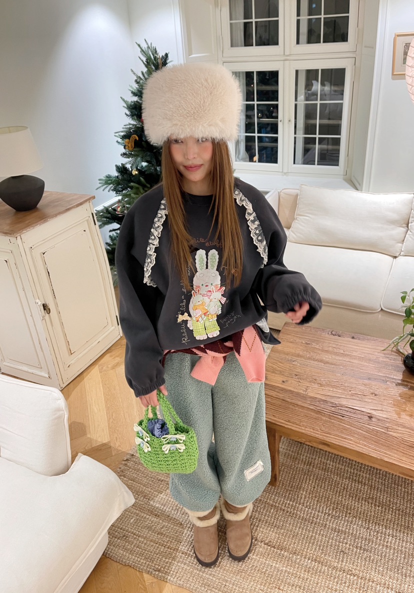 BOUTIQUE-L東大門㊣直郵女士新品時尚職業25秋冬推薦衛衣兔子BOUTIQUE-L衛衣