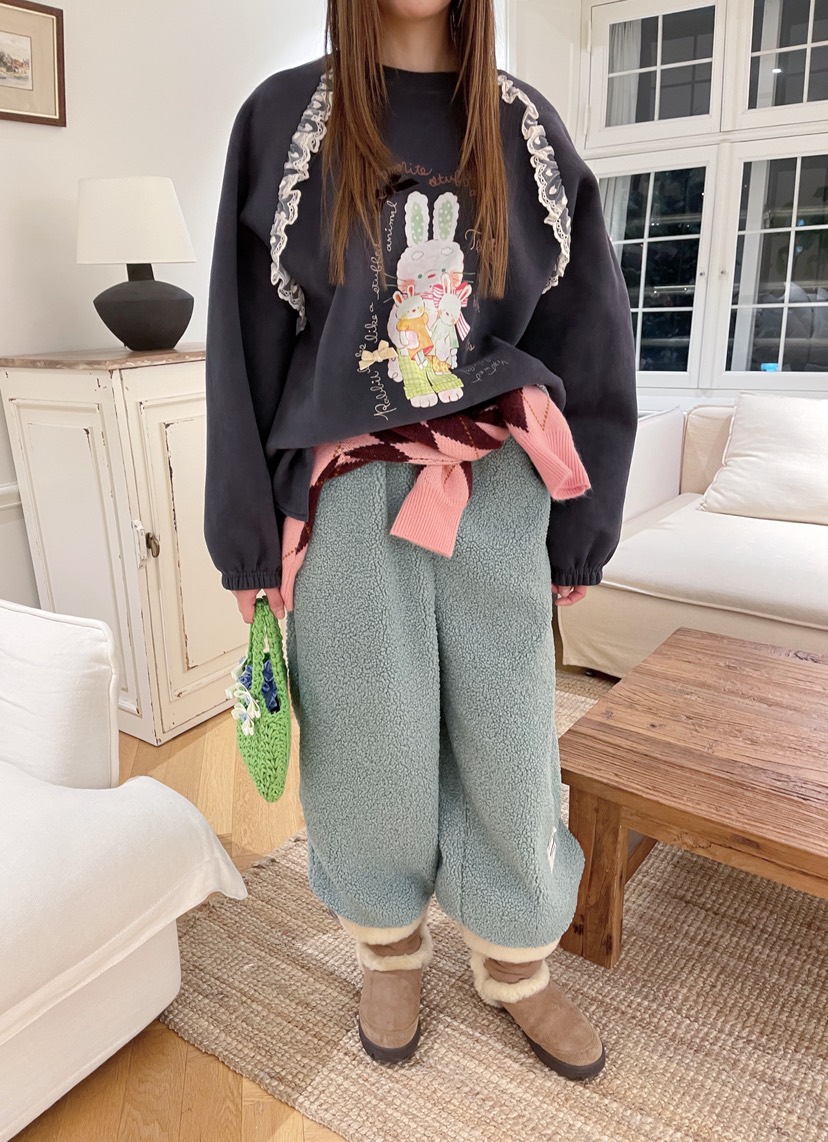 BOUTIQUE-L東大門㊣直郵女士新品時尚職業25秋冬推薦衛衣兔子BOUTIQUE-L衛衣