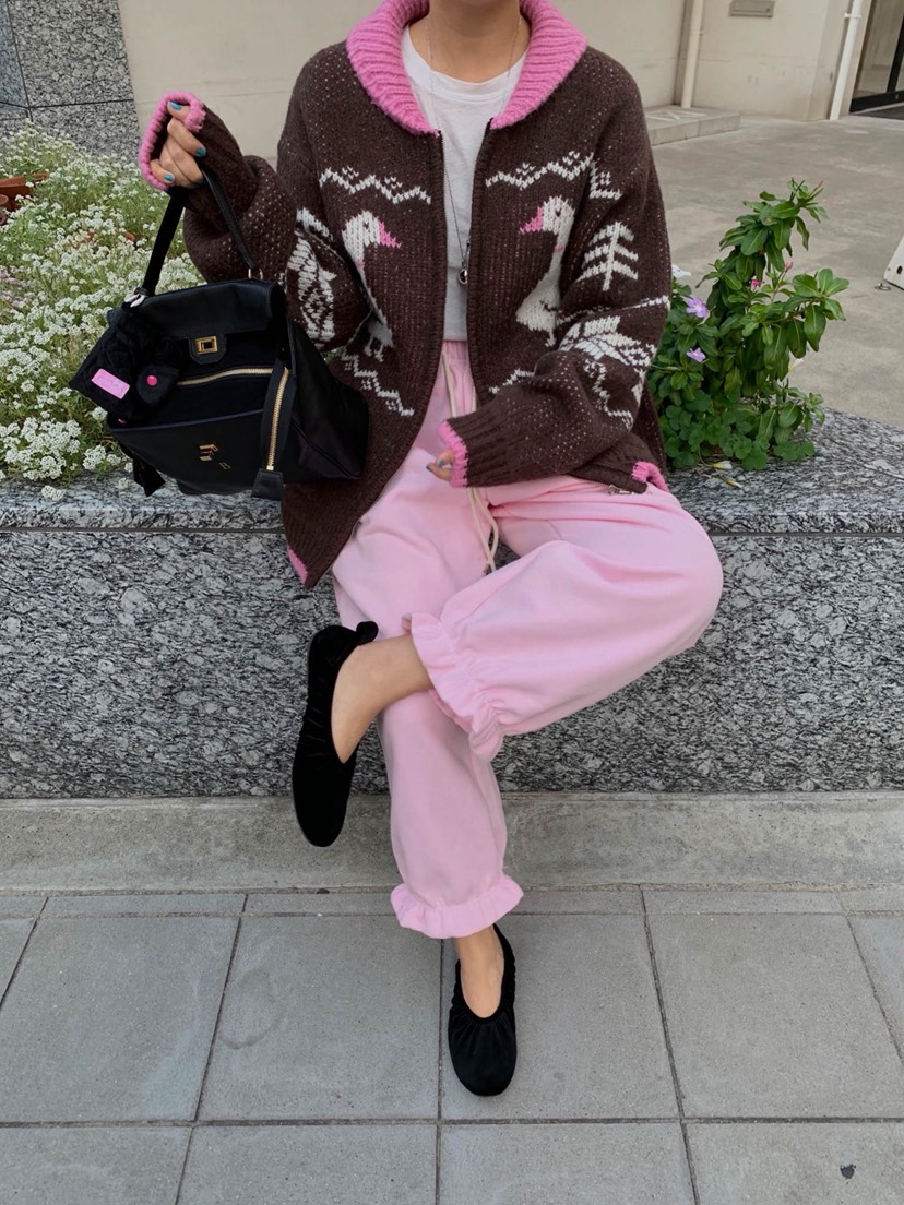 TOLL東大門㊣實拍女士新品人氣25秋冬推薦休閑褲荷葉邊抓絨TOLL休閑褲