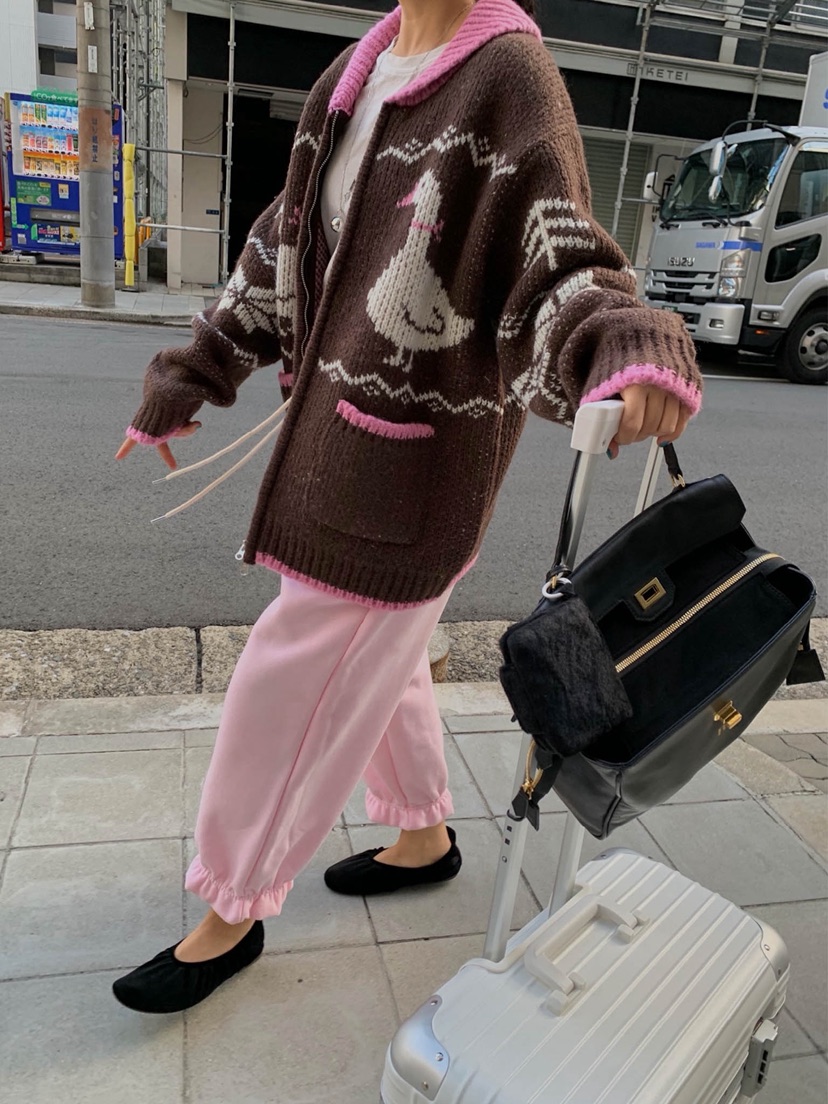 TOLL東大門㊣實拍女士新品人氣25秋冬推薦休閑褲荷葉邊抓絨TOLL休閑褲