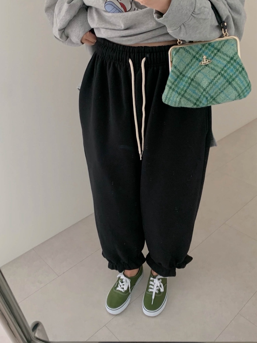 TOLL東大門㊣實拍女士新品人氣25秋冬推薦休閑褲荷葉邊抓絨TOLL休閑褲