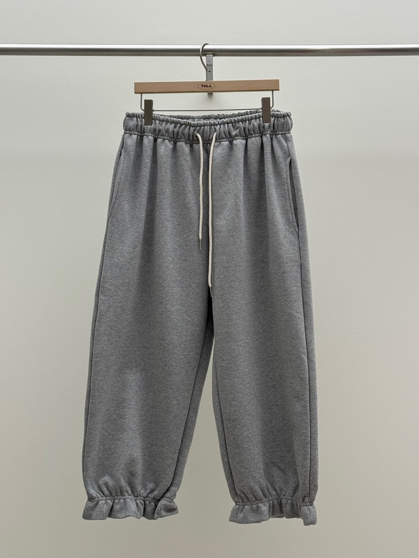 TOLL東大門㊣實拍女士新品人氣25秋冬推薦休閑褲荷葉邊抓絨TOLL休閑褲圖色2