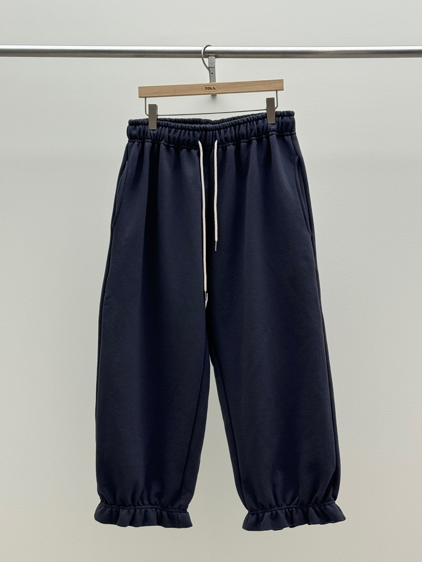 TOLL東大門㊣實拍女士新品人氣25秋冬推薦休閑褲荷葉邊抓絨TOLL休閑褲圖色3