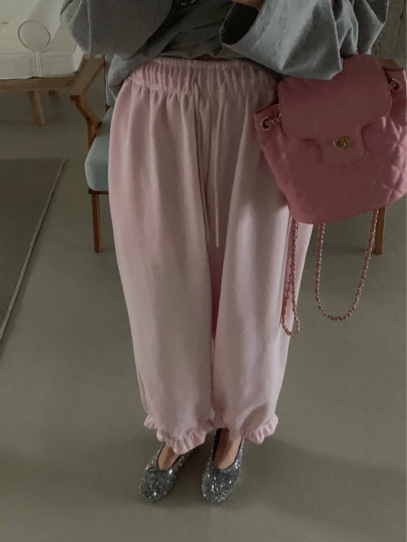 TOLL東大門㊣實拍女士新品人氣25秋冬推薦休閑褲荷葉邊抓絨TOLL休閑褲圖色4