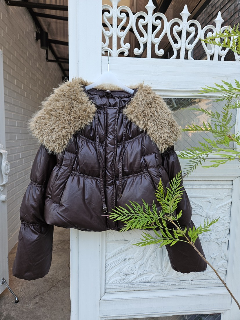 MABE東大門㊣實拍女士新品職業人氣推薦真品短款羽絨服皮革MABE短款羽絨服