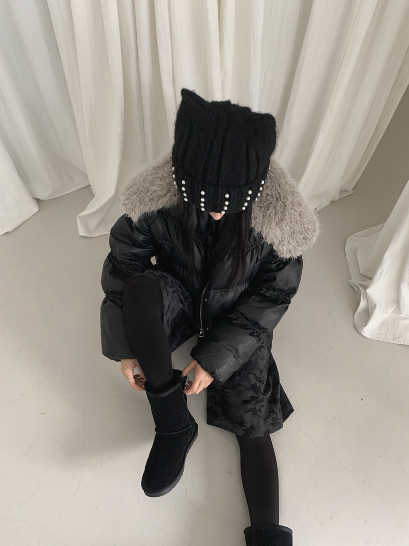 MABE東大門㊣實拍女士新品職業人氣推薦真品短款羽絨服皮革MABE短款羽絨服