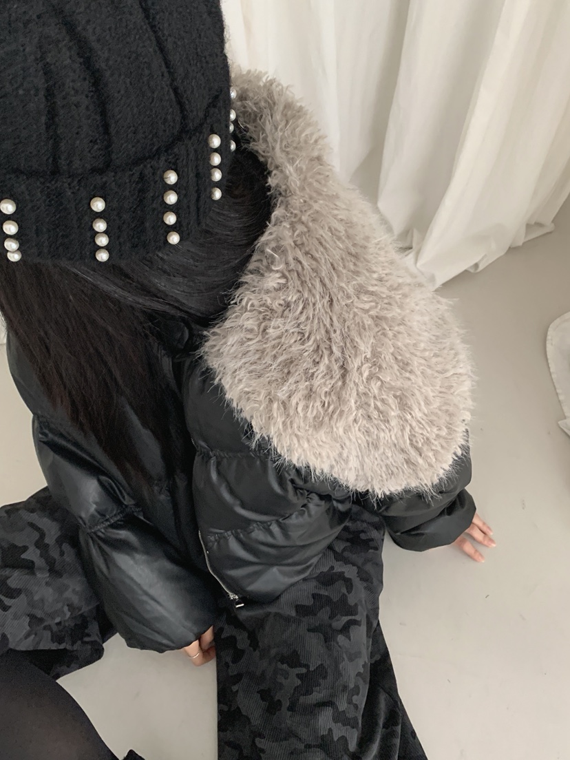 MABE東大門㊣實拍女士新品職業人氣推薦真品短款羽絨服皮革MABE短款羽絨服