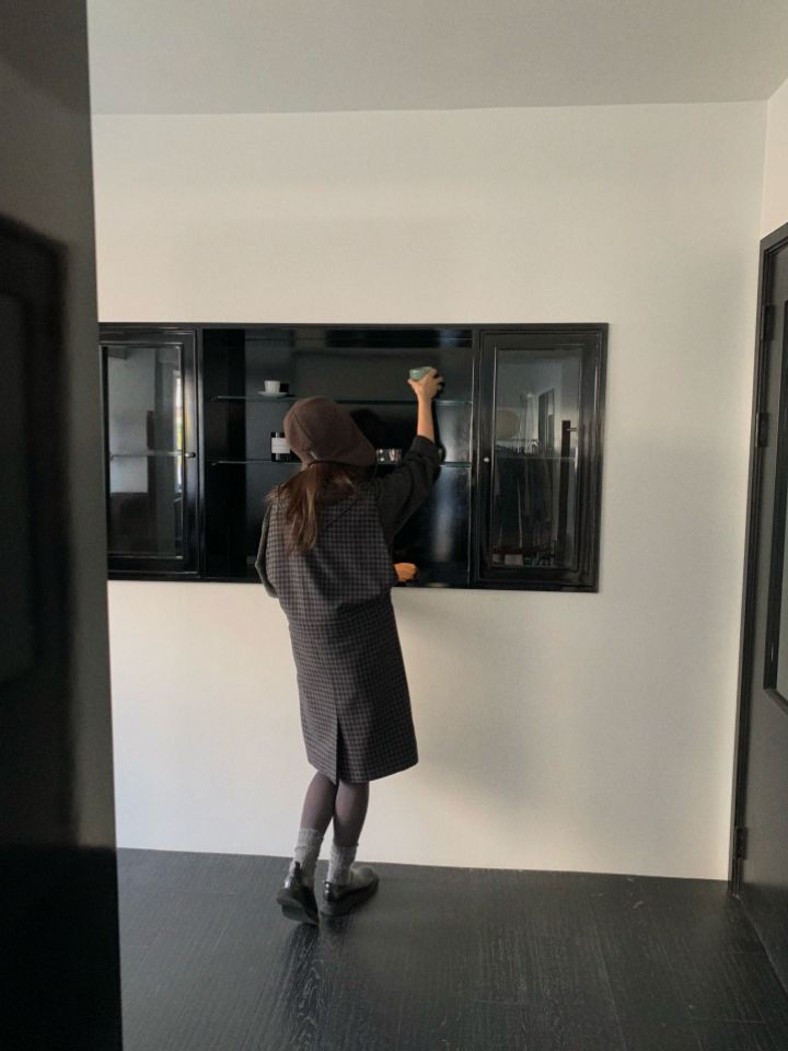 MARE韓國代購㊣女裝新品25秋冬時尚連衣裙不含內搭V領羊毛格紋MARE連衣裙