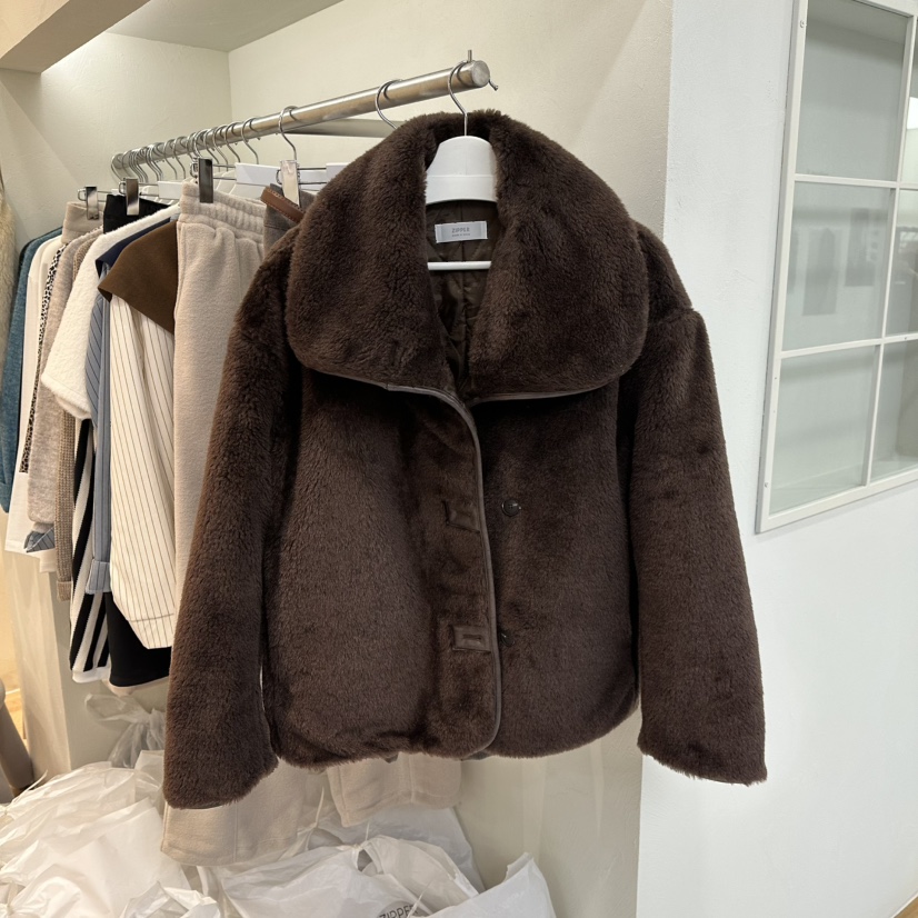 ZIPPER韓國代購㊣女士新款時尚25秋冬真品休閑夾克毛皮填充ZIPPER夾克圖色2