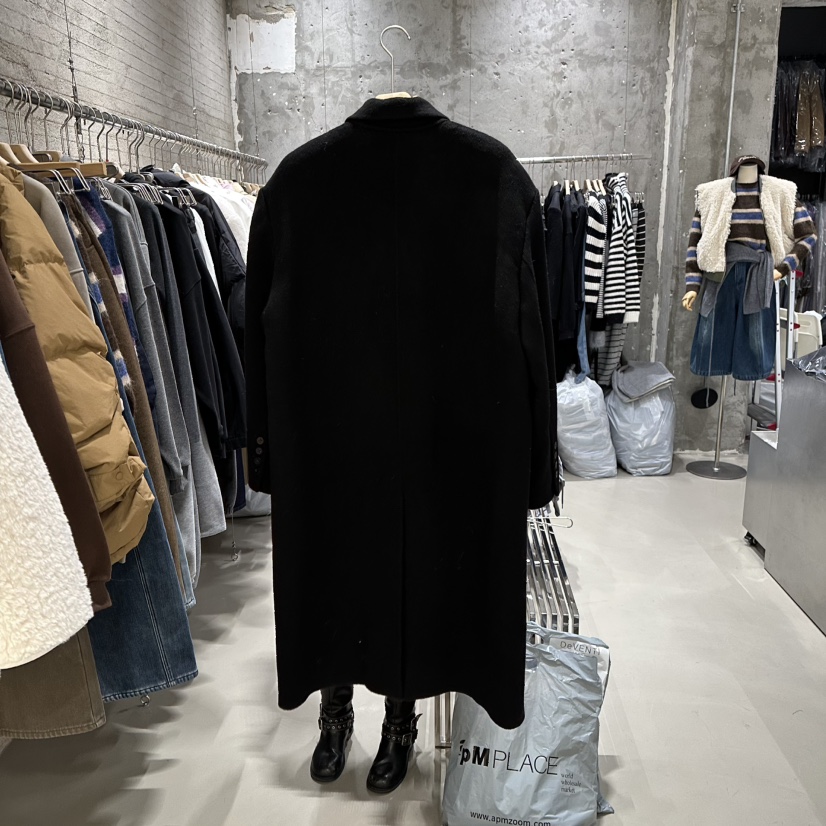 JUNI韓國代購㊣女裝新品推薦職業時尚人氣中長款大衣涂層雙層my juni中長款大衣