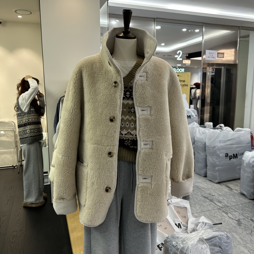 SALT BREAD韓國代購㊣女士新品推薦休閑熱賣短款大衣兩面穿SALT BREAD短款大衣圖色1