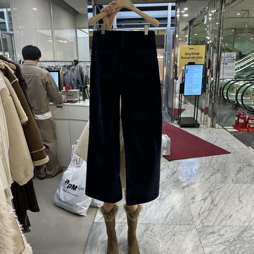 FOUNDATION東大門㊣直郵女裝新款職業25秋冬人氣休閑褲天鵝絨FOUNDATION休閑褲