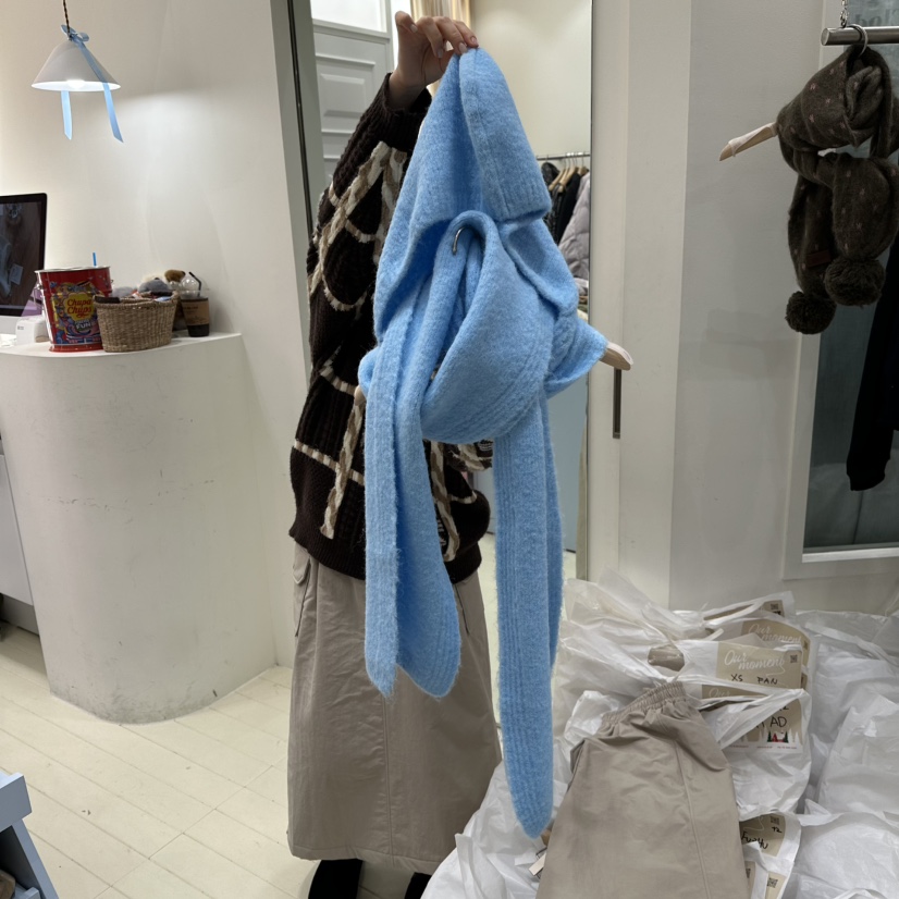 OURMOMENT韓國代購㊣女士新款真品25秋冬時尚熱賣休閑圍巾披肩OURMOMENT圍巾/披肩圖色2