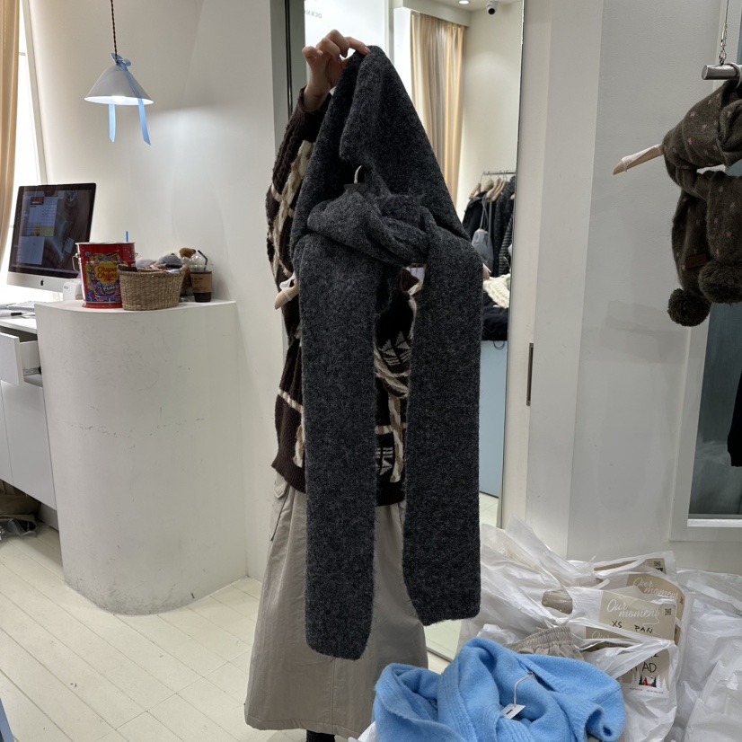 OURMOMENT韓國代購㊣女士新款真品25秋冬時尚熱賣休閑圍巾披肩OURMOMENT圍巾/披肩圖色4