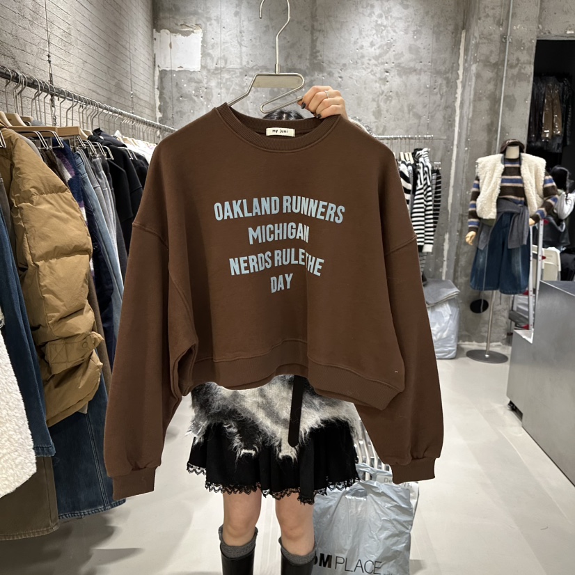 JUNI韓國代購㊣女士新款25秋冬時尚職業人氣推薦真品衛衣加絨my juni衛衣圖色1