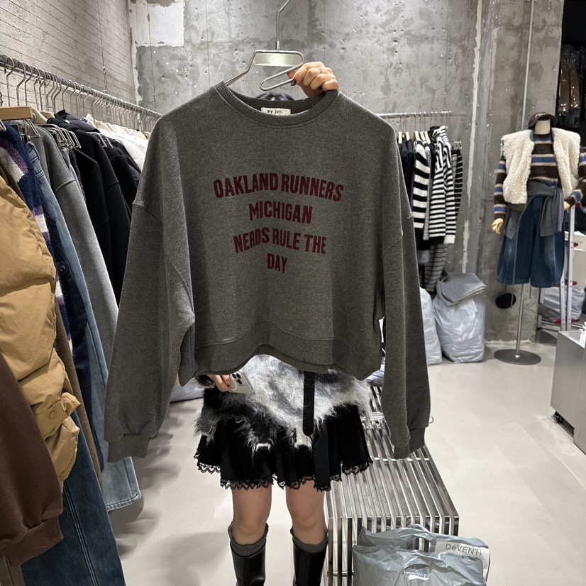 JUNI韓國代購㊣女士新款25秋冬時尚職業人氣推薦真品衛衣加絨my juni衛衣圖色2