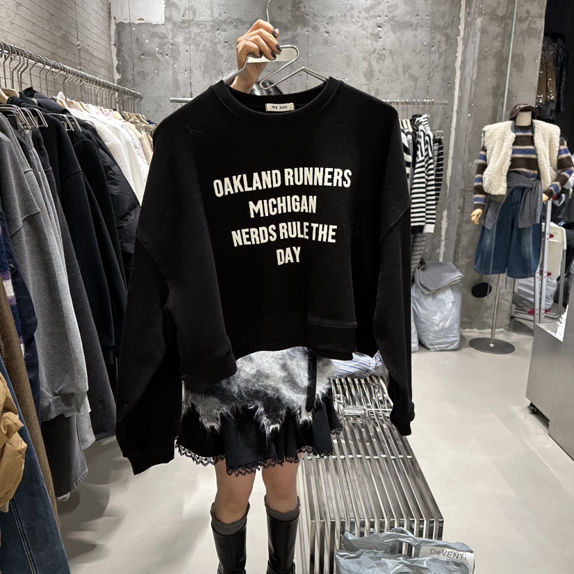 JUNI韓國代購㊣女士新款25秋冬時尚職業人氣推薦真品衛衣加絨my juni衛衣圖色3