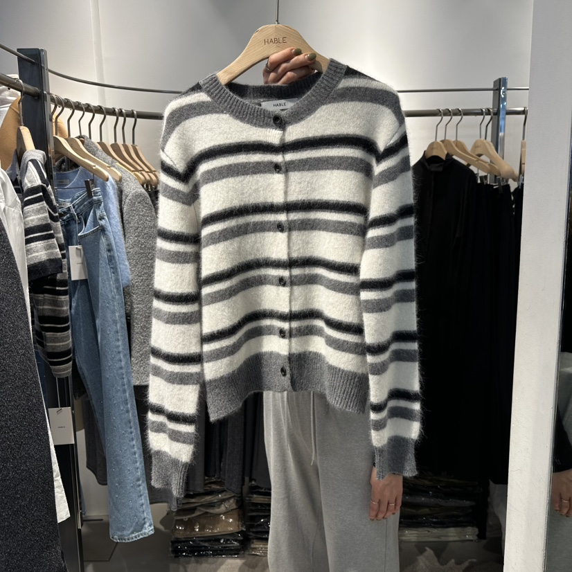 HABLE東大門㊣直郵女裝新款人氣熱賣時尚25秋冬推薦針織衫開衫HABLE針織衫圖色1
