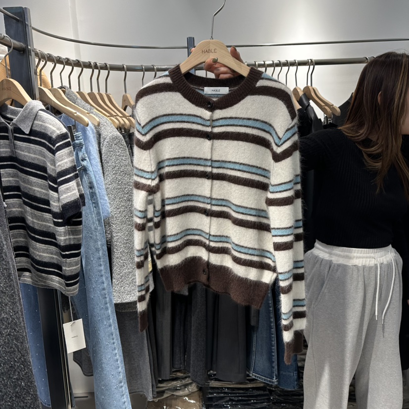 HABLE東大門㊣直郵女裝新款人氣熱賣時尚25秋冬推薦針織衫開衫HABLE針織衫圖色2