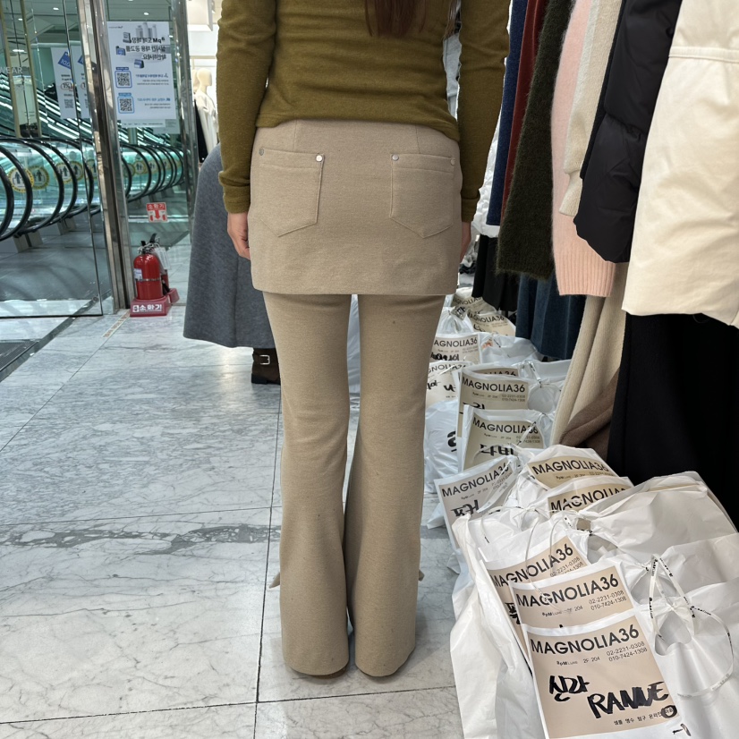 MAGNOLIA36-L東大門㊣實拍女士新款職業時尚25秋冬裙褲加絨絎縫MAGNOLIA36-L裙褲