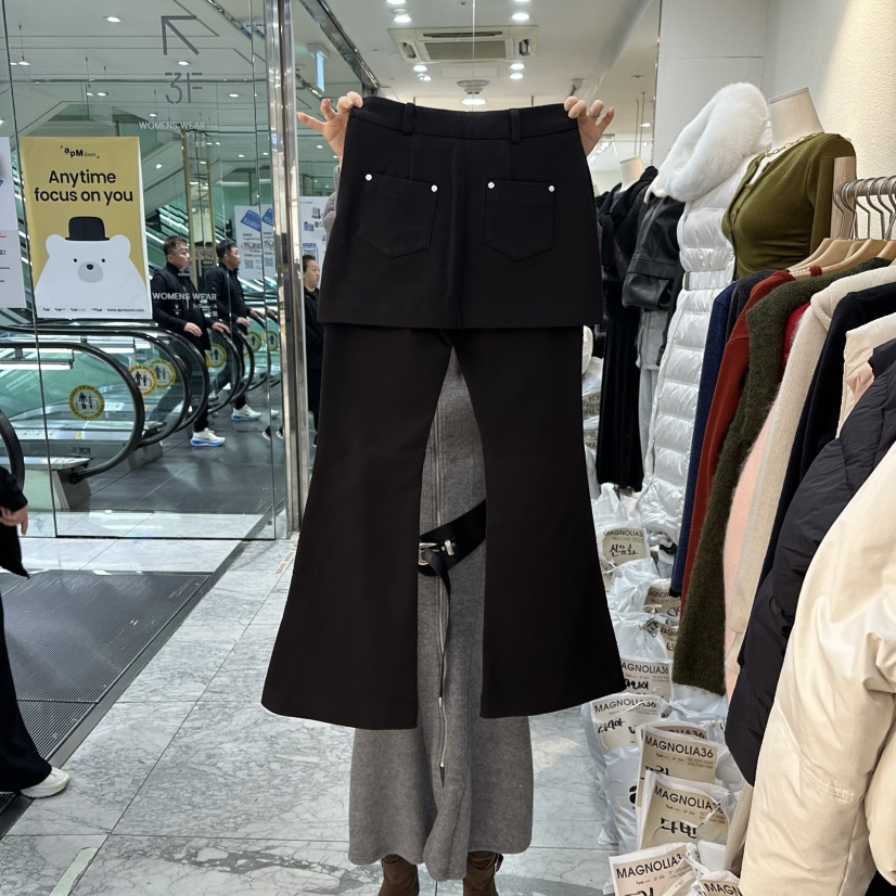 MAGNOLIA36-L東大門㊣實拍女士新款職業時尚25秋冬裙褲加絨絎縫MAGNOLIA36-L裙褲圖色2