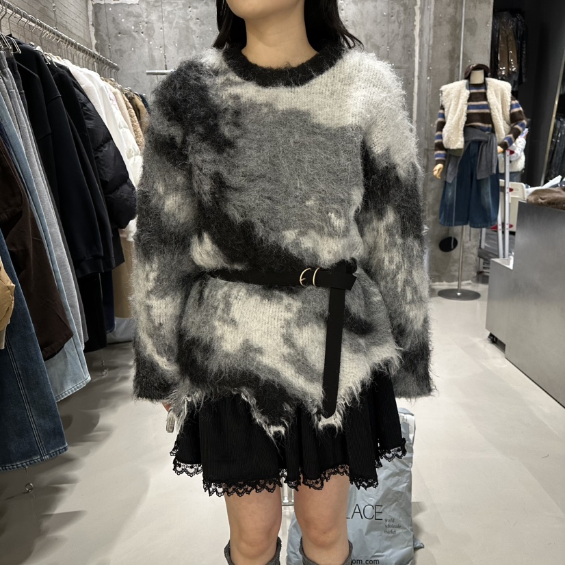 JUNI韓國直郵㊣女士新款時尚熱賣25秋冬真品針織衫不含腰帶my juni針織衫圖色2