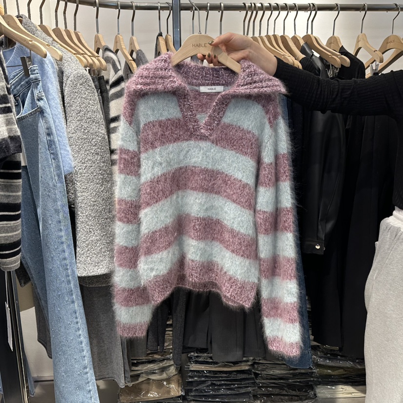 HABLE東大門㊣實拍女裝新品熱賣人氣休閑推薦25秋冬時尚針織衫HABLE針織衫圖色2