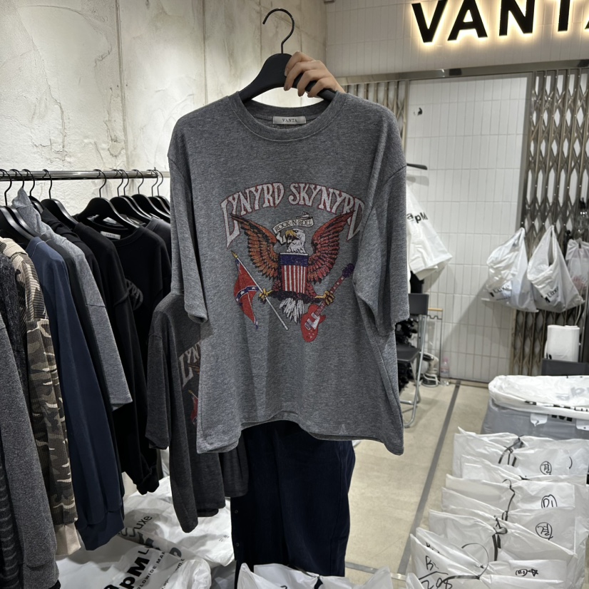 VANTA韓國代購㊣女裝新款人氣真品熱賣時尚休閑25秋冬職業T恤VANTAT恤圖色1灰色