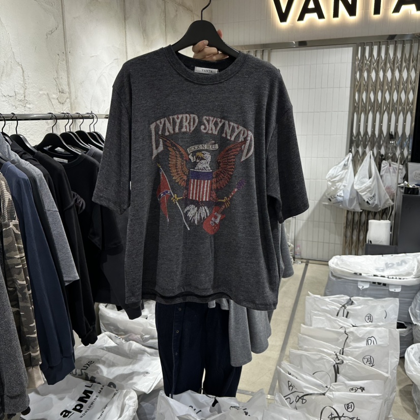 VANTA韓國代購㊣女裝新款人氣真品熱賣時尚休閑25秋冬職業T恤VANTAT恤圖色2墨色