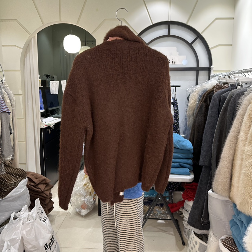 EGG IS韓國直郵㊣女士新品人氣25秋冬真品職業針織衫含脖帶EGG IS針織衫