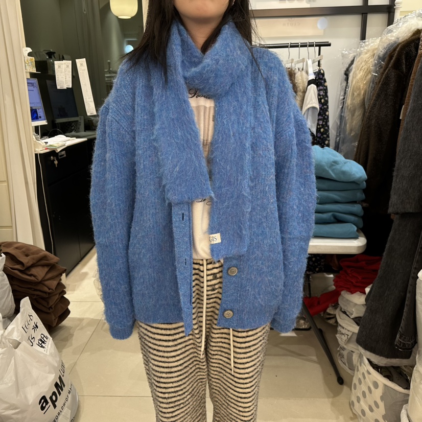 EGG IS韓國直郵㊣女士新品人氣25秋冬真品職業針織衫含脖帶EGG IS針織衫圖色2