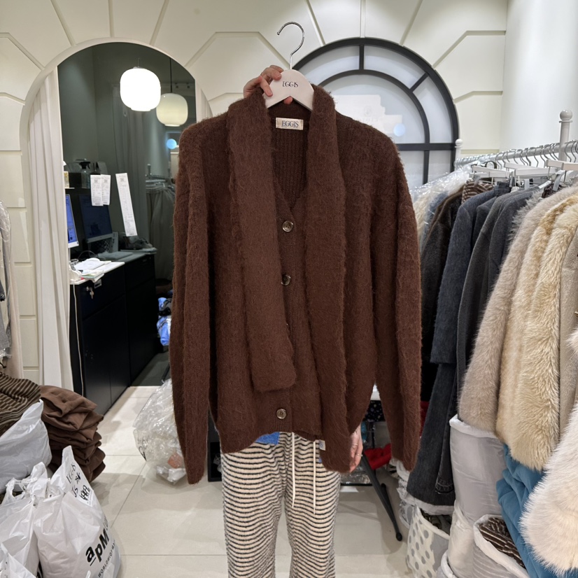 EGG IS韓國直郵㊣女士新品人氣25秋冬真品職業針織衫含脖帶EGG IS針織衫圖色3