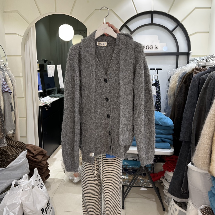 EGG IS韓國直郵㊣女士新品人氣25秋冬真品職業針織衫含脖帶EGG IS針織衫圖色4