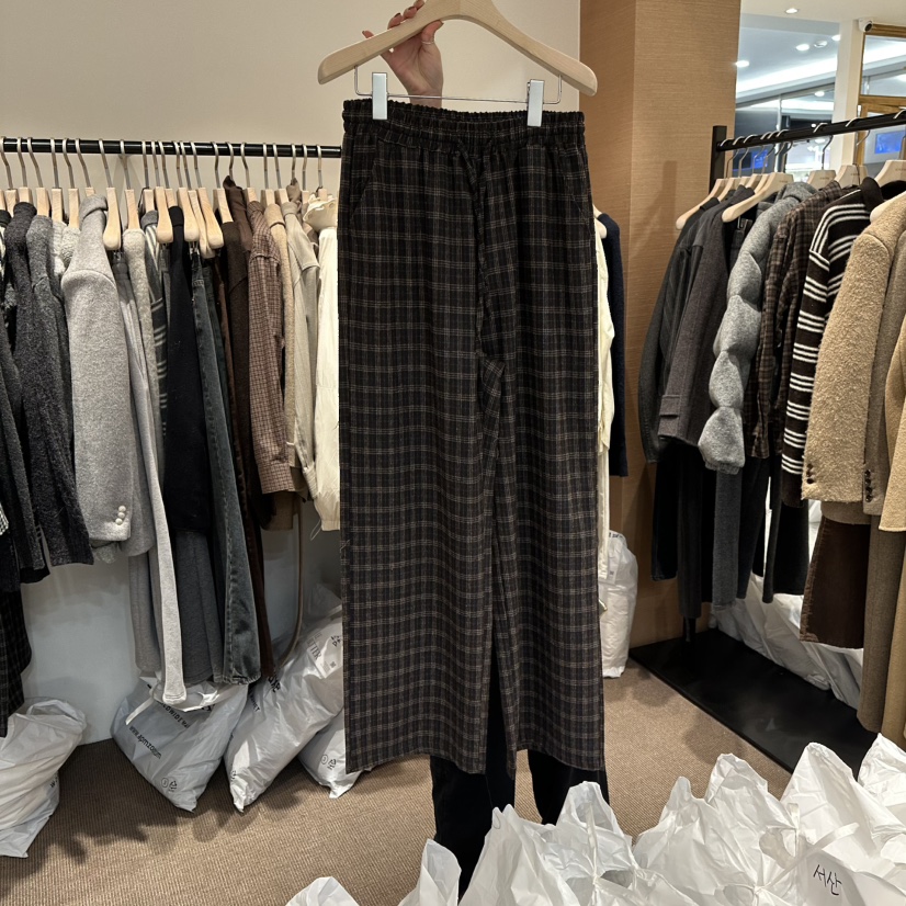 LE BUTTER韓國直郵㊣女裝新款休閑真品時尚人氣休閑褲格子LE BUTTER休閑褲圖色2