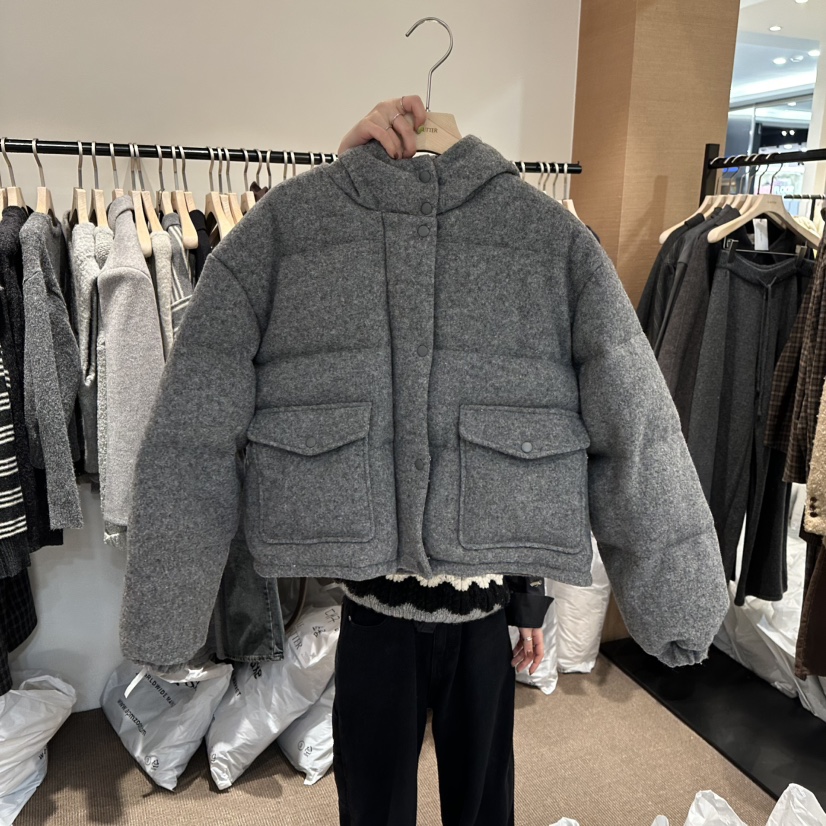 LE BUTTER韓國直郵㊣女士新款熱賣25秋冬短款羽絨服羊毛鴨絨LE BUTTER短款羽絨服圖色2