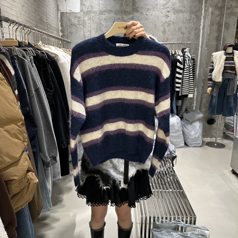 JUNI韓國直郵㊣女士新品推薦真品熱賣職業時尚25秋冬針織衫my juni針織衫圖色3