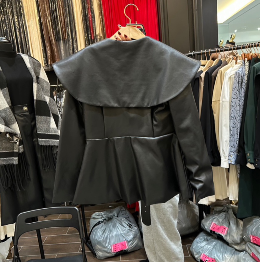 HERISH東大門㊣代購女裝新品推薦休閑真品時尚25秋冬皮衣含腰帶Herish皮衣