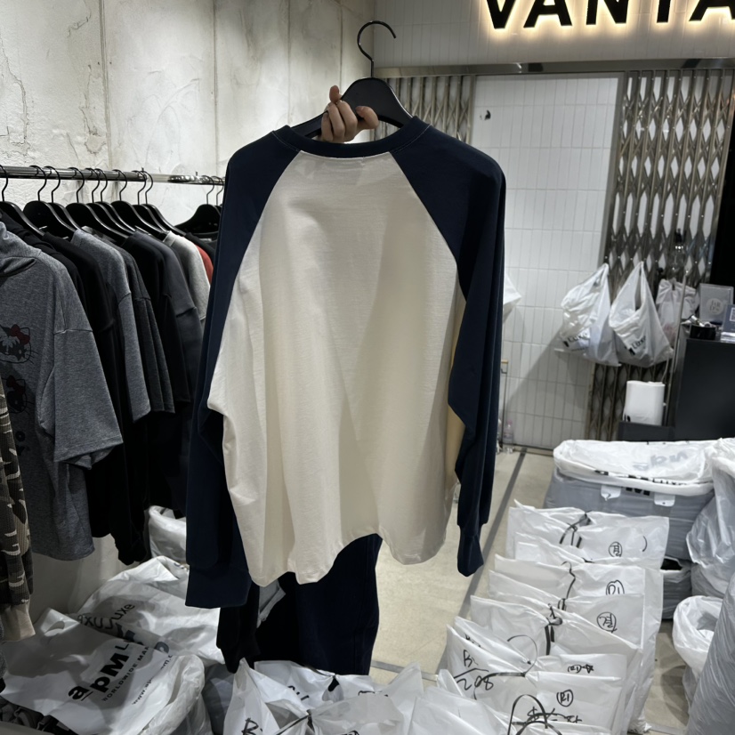 VANTA韓國直郵㊣女裝新款休閑職業真品熱賣長袖T恤可愛的插肩VANTA長袖T恤