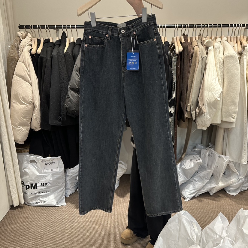 LE BUTTER韓國直郵㊣女裝新款人氣真品推薦熱賣牛仔褲拉絨LE BUTTER牛仔褲圖色1